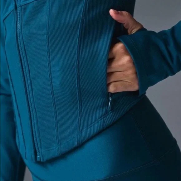 Alo Yoga Airbrush Corset Full Zip Jacket Size M Eclipse Blue - Picture 3 of 14